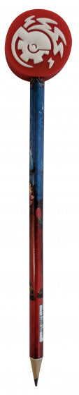 potlood junior 22 cm hout/rubber blauw/rood