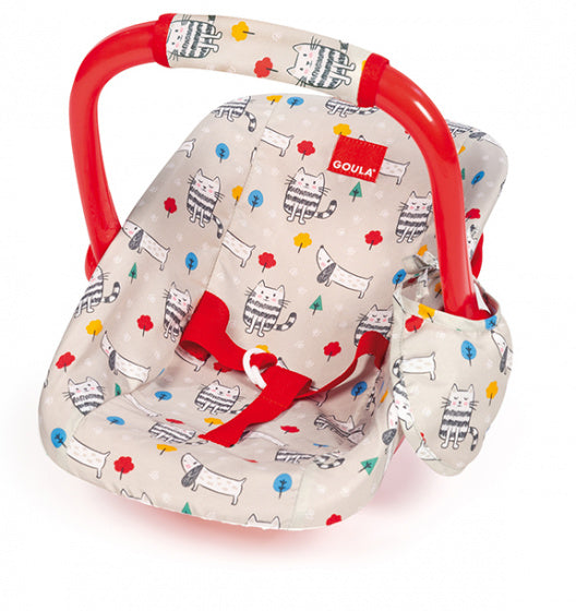 poppenautostoel Cats & Dogs 34 cm rood