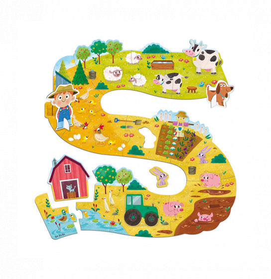 vormenpuzzel Boerderij junior hout 17 stukjes