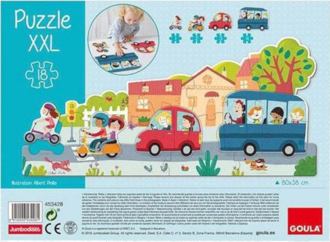 legpuzzel XXL City junior 80 x 38 cm karton 18 stukjes