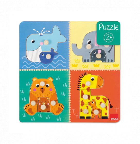 vormenpuzzel Mama's en Baby's hout 15-delig
