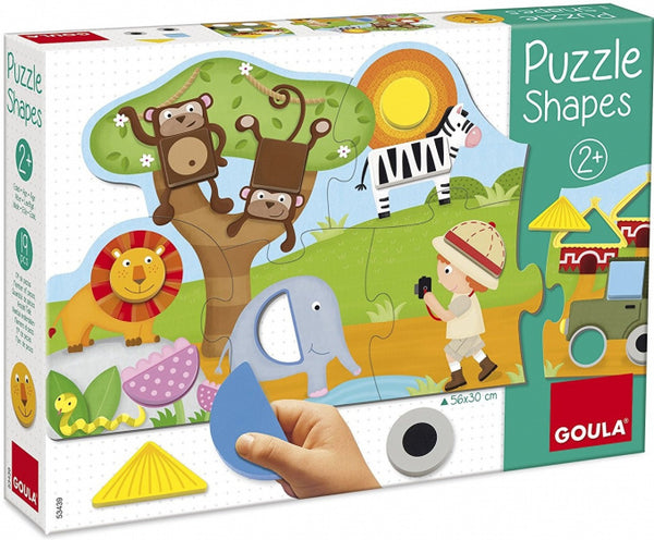 vormenpuzzel Safari junior hout 13 stukjes