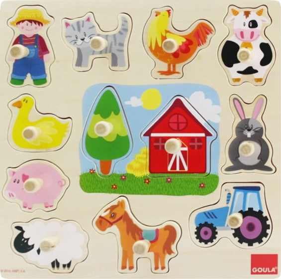 vormenpuzzel Boerderij junior hout 12 stukjes