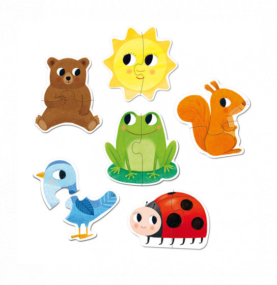 vormenpuzzel Dieren junior hout 12 stukjes