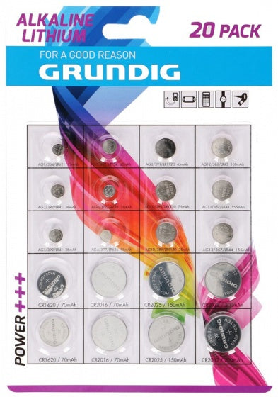 Grundig  Assortiment 20  knoopcelbatterijen