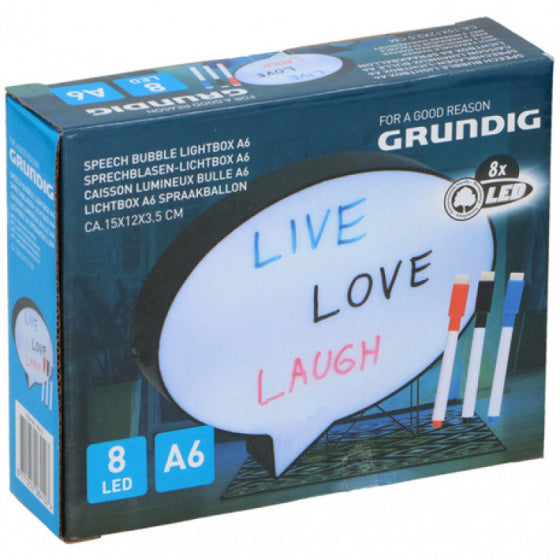 lightbox spraakballon 15 cm zwart/wit