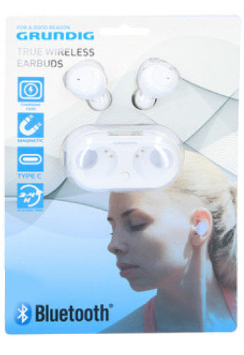 oortelefoon bluetooth 7 cm rubber wit 2-delig