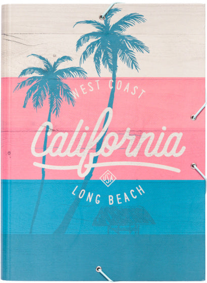 elasto-/foldermap California A4 34 x 24 cm blauw/roze