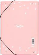 elasto-/foldermap Stars A4 34 x 24 cm karton roze/wit