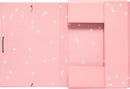 elasto-/foldermap Stars A4 34 x 24 cm karton roze/wit