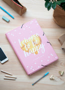 elasto-/foldermap Stars A4 34 x 24 cm karton roze/wit