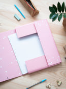 elasto-/foldermap Stars A4 34 x 24 cm karton roze/wit