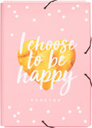 elasto-/foldermap Stars A4 34 x 24 cm karton roze/wit