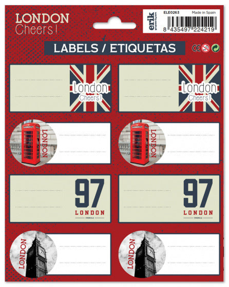 etiketten London College zelfklevend rood 16 stuks
