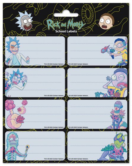etiketten Rick & Morty zelfklevend blauw 16 stuks