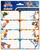 etiketten Space Jam zelfklevend wit/blauw 16 stuks