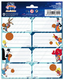 etiketten Space Jam zelfklevend wit/blauw 16 stuks