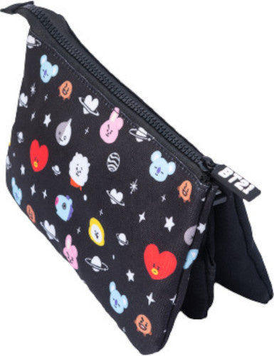etui BT21 junior 12 x 21,5 cm polyester zwart/wit