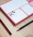 familieplanner Mickey Mouse A5 papier rood 54 vellen