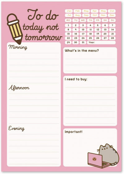 familieplanner Pusheen A5 papier roze/wit 54 vellen