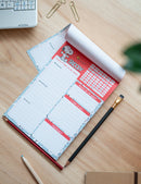 familieplanner Snoopy A5 papier rood/wit 54 vellen