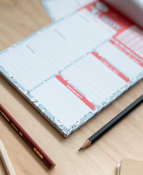 familieplanner Snoopy A5 papier rood/wit 54 vellen