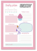 familieplanner Snoopy A5 papier roze/wit 54 vellen
