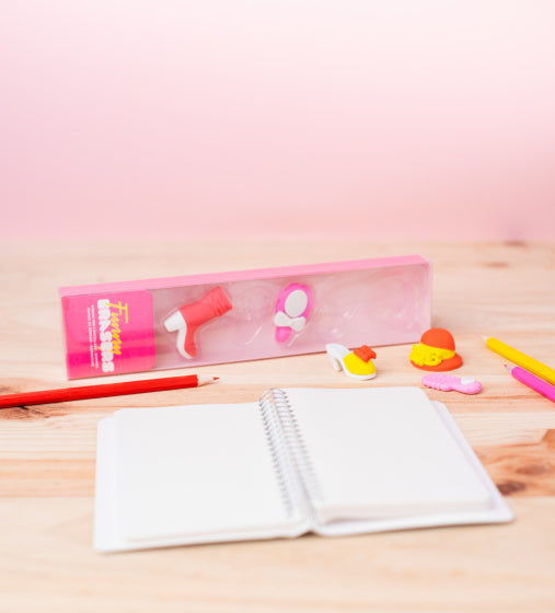 gummen Beauty meisjes rubber roze 5 stuks