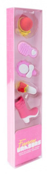 gummen Beauty meisjes rubber roze 5 stuks