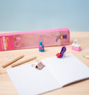 gummen Girls meisjes rubber paars/roze 5 stuks