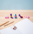 gummen Girls meisjes rubber paars/roze 5 stuks