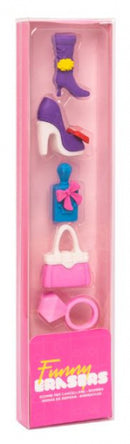 gummen Girls meisjes rubber paars/roze 5 stuks