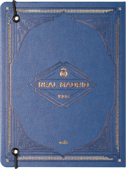 bullet journal A5 hardcover imitatieleer blauw/goud