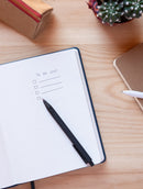 bullet journal A5 hardcover imitatieleer blauw/goud