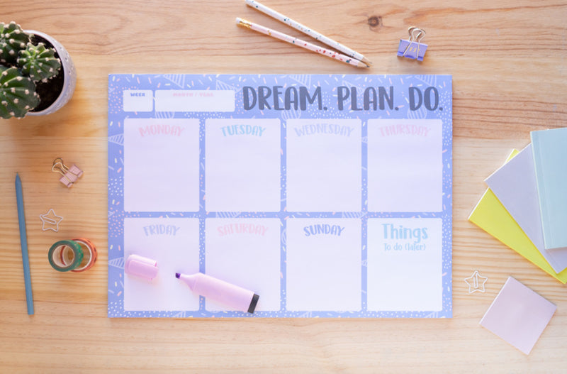 scheurkalender Amelie Blue A3 lichtblauw 54 pagina's