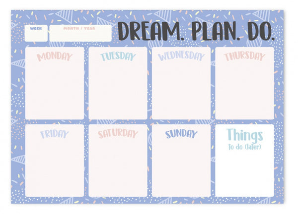 scheurkalender Amelie Blue A3 lichtblauw 54 pagina's