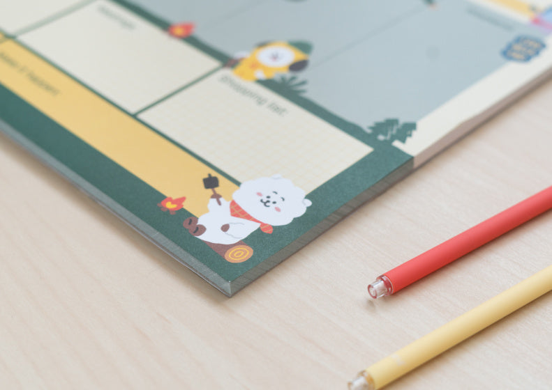 scheurkalender BT21 A3 beige/groen 54 pagina's