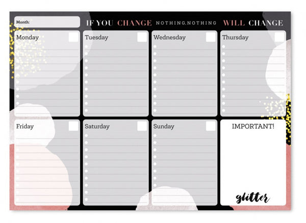 scheurkalender Glitter Gold A4 zwart 54 pagina's