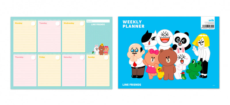scheurkalender Line Friends A4 blauw 54 pagina's