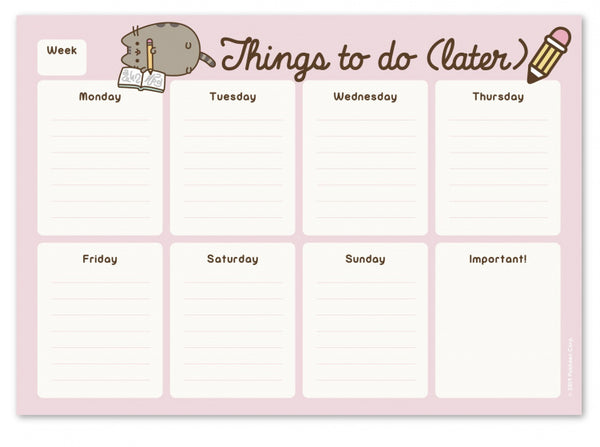 scheurkalender Pusheen A4 roze/wit 54 pagina's