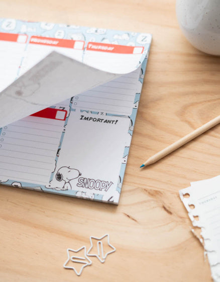 scheurkalender Snoopy A4 lichtblauw 54 pagina's