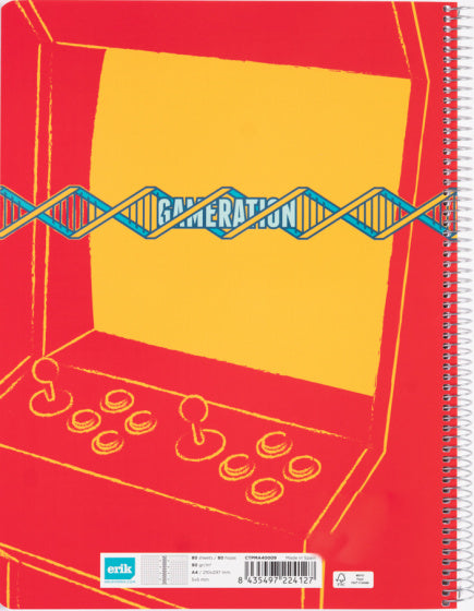 schrijfblok Gameration geruit 5 mm  A4 papier geel