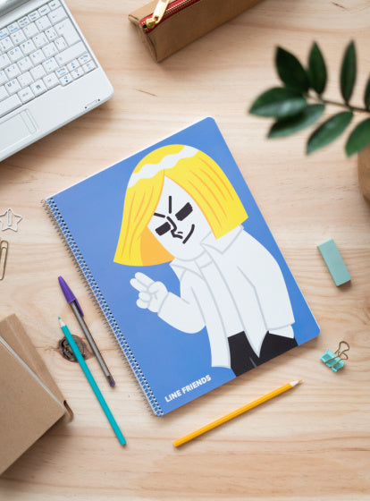 schrijfblok Line Friends geruit 5 mm A4 papier blauw
