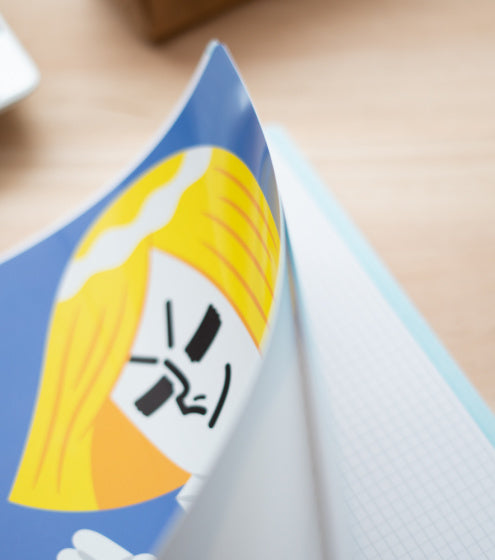 schrijfblok Line Friends geruit 5 mm A4 papier blauw