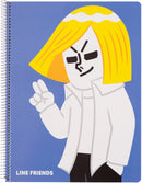 schrijfblok Line Friends geruit 5 mm A4 papier blauw