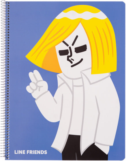 schrijfblok Line Friends geruit 5 mm A4 papier blauw
