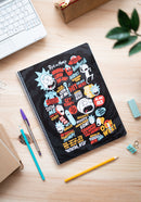 schrijfblok Rick & Morty geruit 5 mm A4 papier zwart