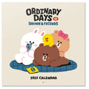 wandkalender 2022 Line Friends 30 cm papier wit