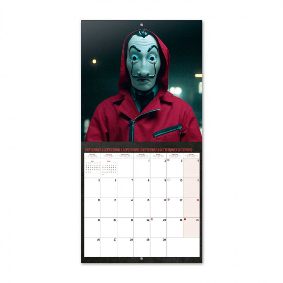 wandkalender 2022 Casa De Papel 30 cm papier zwart