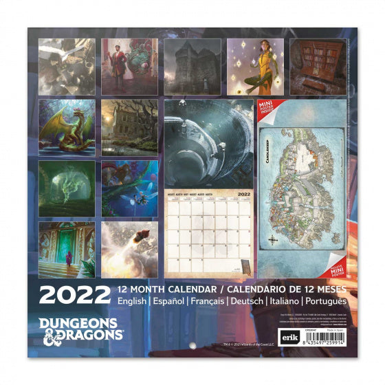 wandkalender 2022 D&D 30 x 30 cm papier blauw